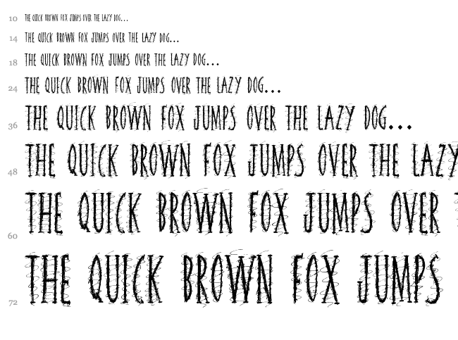 Squiggley Brown font waterfall